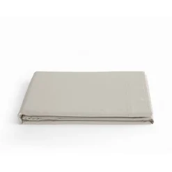 Drap plat percale pur coton peigné longues fibres 80 fils/cm² Vent du sud - Naturel - 270 x 300 cm pour lit King size