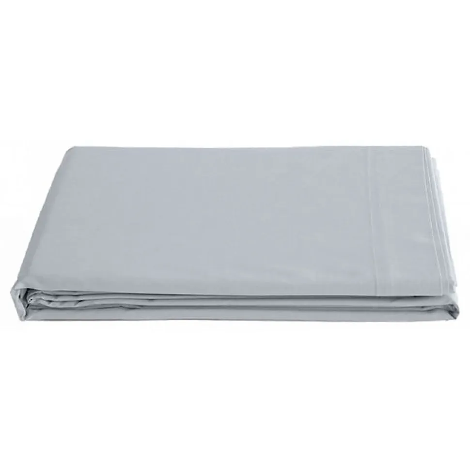 Drap plat percale pur coton peigné longues fibres 80 fils/cm² Vent du sud - Neige - 240 x 300 cm pour lit 2 places