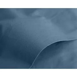 Drap plat percale pur coton peigné longues fibres 80 fils/cm² Vent du sud - Marine - 180 x 290 cm pour lit 1 place