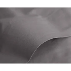 Drap plat percale pur coton peigné longues fibres 80 fils/cm² Vent du sud - Ardoise - 270 x 300 cm pour lit King size