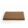 Drap plat percale pur coton peigné longues fibres 80 fils/cm² Vent du sud - Cognac - 240 x 300 cm pour lit 2 places