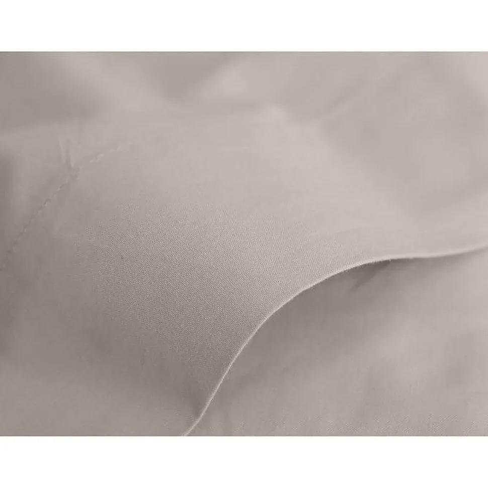 Drap plat percale pur coton peigné longues fibres 80 fils/cm² Vent du sud - Lin - 180 x 290 cm pour lit 1 place