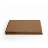 Drap plat percale pur coton peigné longues fibres 80 fils/cm² Vent du sud - Cognac - 180 x 290 cm pour lit 1 place