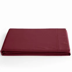 Drap plat Prémium Coton Pur 240 x 300 cm Grenat coton