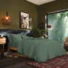 Drap plat Prémium Coton Pur 180x290 cm Vert fonce