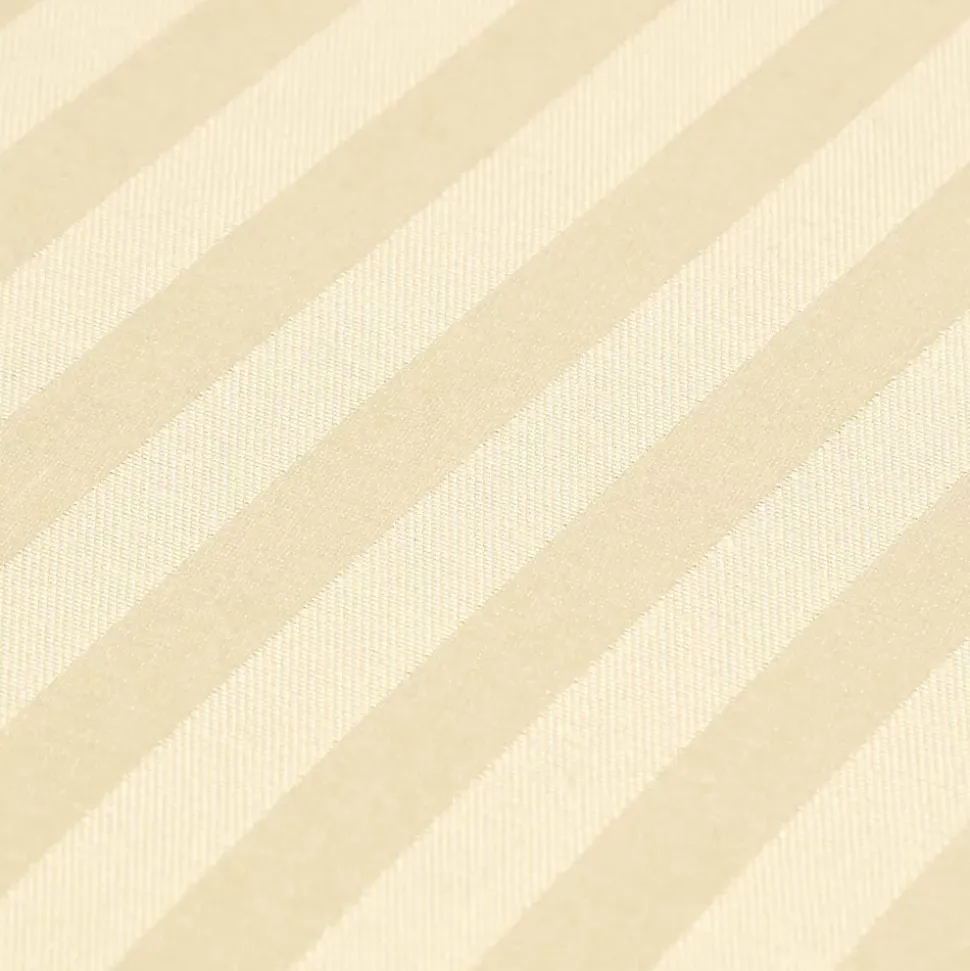 Drap plat satin rayé en coton égyptien 330 fils jaune pâle, 270x300 cm - HOMESCAPES
