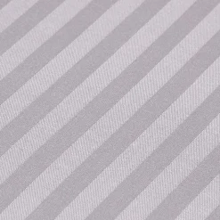 Drap plat satin rayé en coton égyptien 330 fils gris, 178x255 cm - HOMESCAPES