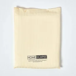 Drap plat satin rayé en coton égyptien 330 fils jaune pâle, 178x255 cm - HOMESCAPES