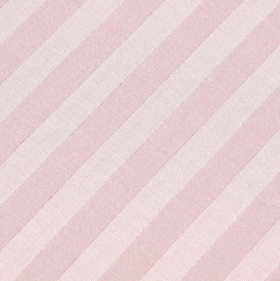 Drap plat satin rayé en coton égyptien 330 fils violet, 240x300 cm - HOMESCAPES