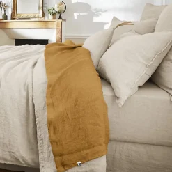 Drap plat "Soline" toutes dimensions Lin lavé - Soline Caramel - 240 x 300 cm pour lit 2 places