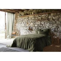 Drap plat "Soline" toutes dimensions Lin lavé - Soline Thym - 270 x 300 cm pour lit King size