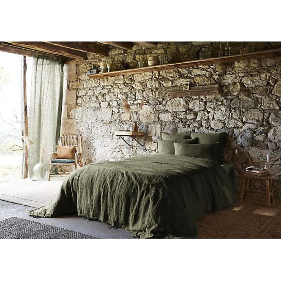 Drap plat "Soline" toutes dimensions Lin lavé - Soline Thym - 270 x 300 cm pour lit King size