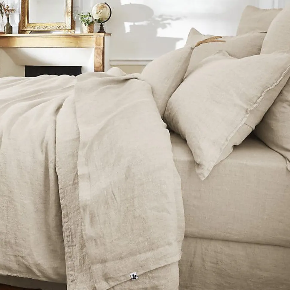 Drap plat "Soline" toutes dimensions Lin lavé - Soline Sable - 270 x 300 cm pour lit King size