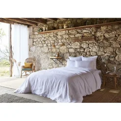 Drap plat "Soline" toutes dimensions Lin lavé - Soline Craie - 270 x 300 cm pour lit King size