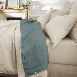 Drap plat "Soline" toutes dimensions Lin lavé - Soline Ardoise - 270 x 300 cm pour lit King size