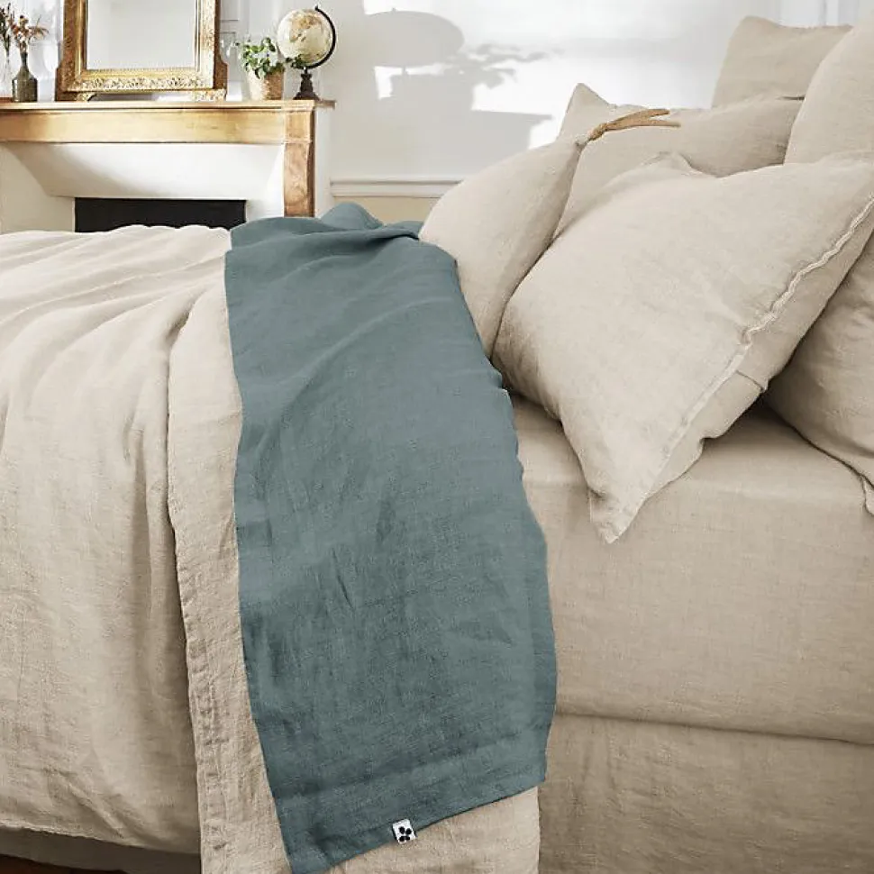 Drap plat "Soline" toutes dimensions Lin lavé - Soline Ardoise - 270 x 300 cm pour lit King size