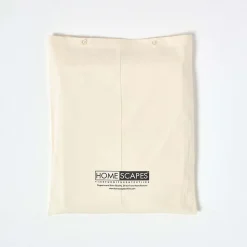 Drap plat uni 100 % coton égyptien 200 fils ivoire, 270x300 cm - HOMESCAPES