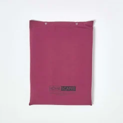 Drap plat uni 100 % coton égyptien 200 fils bordeaux, 180x290 cm - HOMESCAPES