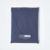 Drap plat uni 100 % coton égyptien 200 fils bleu marine, 230x255 cm - HOMESCAPES
