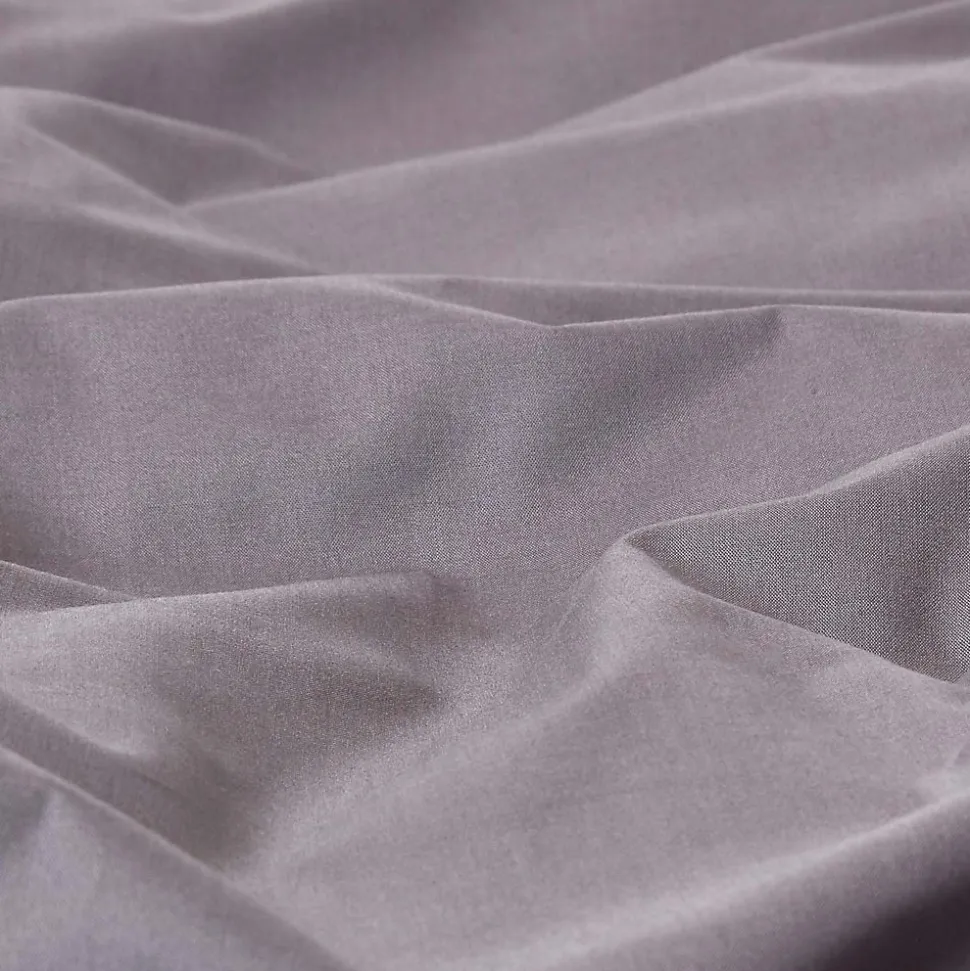 Drap plat uni 100 % coton égyptien 200 fils gris foncé, 230x255 cm - HOMESCAPES