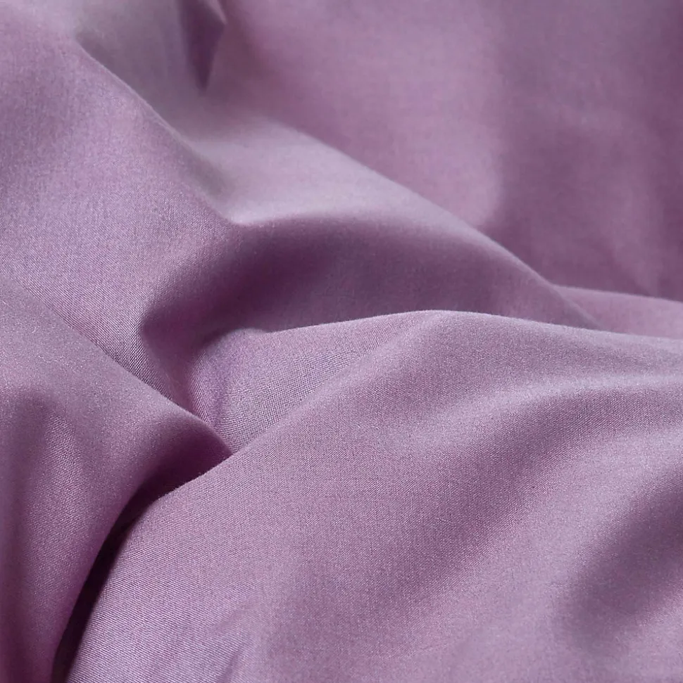 Drap plat uni 100 % coton égyptien 200 fils violet, 270x300 cm - HOMESCAPES