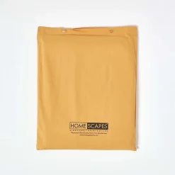 Drap plat uni 100 % coton égyptien 200 fils jaune moutarde, 180x290 cm - HOMESCAPES