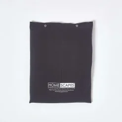 Drap plat uni 100 % coton égyptien 200 fils noir, 275x275 cm - HOMESCAPES