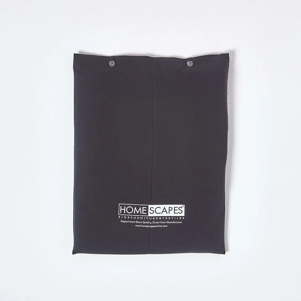 Drap plat uni 100 % coton égyptien 200 fils noir, 275x275 cm - HOMESCAPES