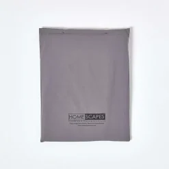 Drap plat uni 100 % coton égyptien 200 fils gris foncé, 240x275 cm - HOMESCAPES