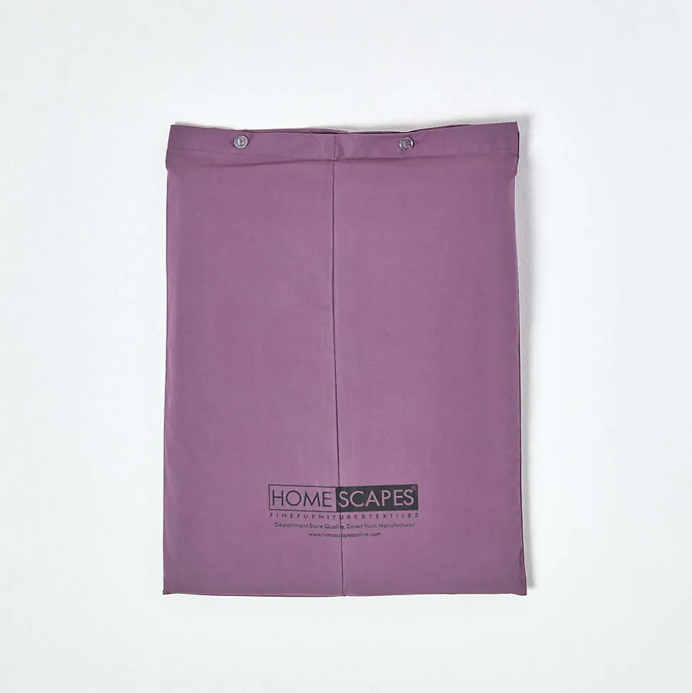 Drap plat uni 100 % coton égyptien 200 fils violet, 180x290 cm - HOMESCAPES