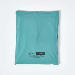 Drap plat uni 100 % coton égyptien 200 fils bleu canard, 230x255 cm - HOMESCAPES