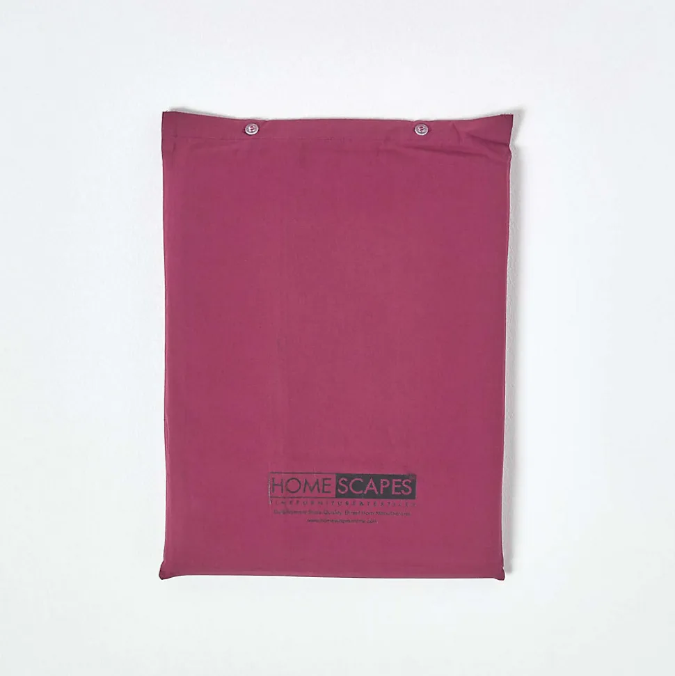 Drap plat uni 100 % coton égyptien 200 fils bordeaux, 230x255 cm - HOMESCAPES