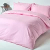 Drap plat uni 100 % coton égyptien 200 fils rose, 240x275 cm - HOMESCAPES