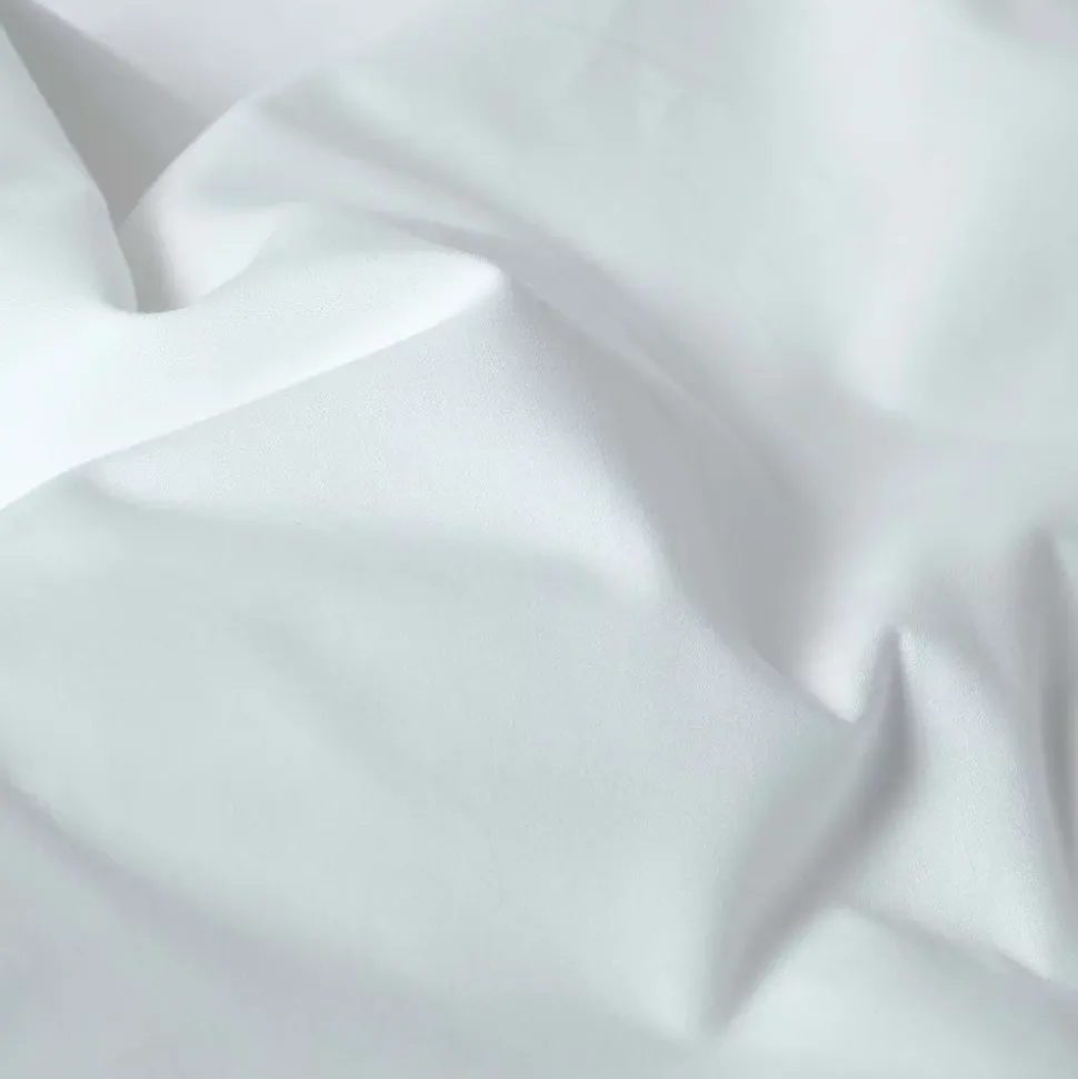 Drap plat uni 100 % coton égyptien 200 fils blanc, 275x275 cm - HOMESCAPES