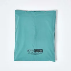 Drap plat uni 100 % coton égyptien 200 fils bleu canard, 275x275 cm - HOMESCAPES