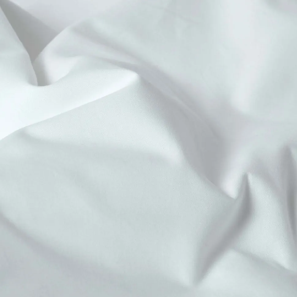 Drap plat uni 100 % coton égyptien 200 fils blanc, 270x300 cm - HOMESCAPES