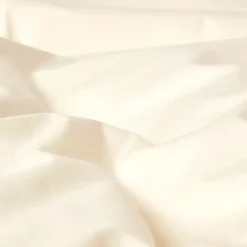 Drap plat uni 100 % coton égyptien 200 fils ivoire, 180x290 cm - HOMESCAPES