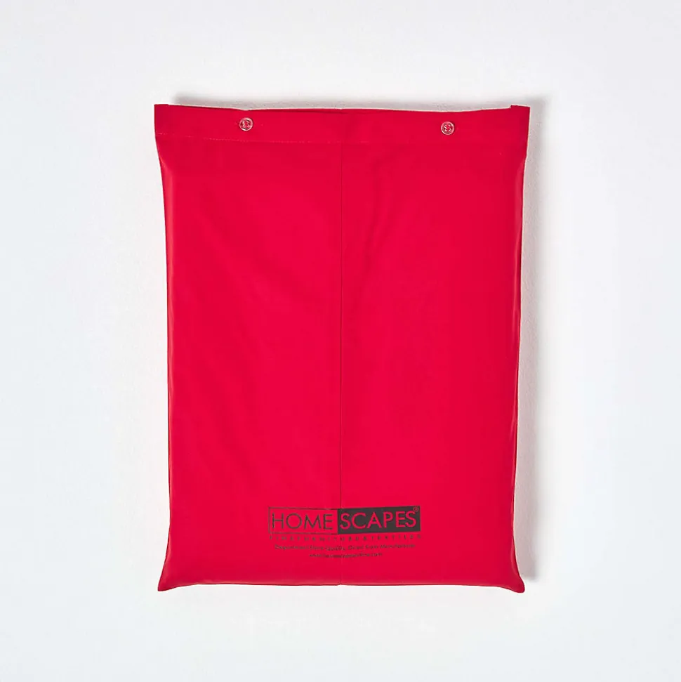Drap plat uni 100 % coton égyptien 200 fils rouge, 230x255 cm - HOMESCAPES