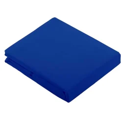 Drap Plat Uni en 100 % Coton (180x290 cm - Bleu Encre)