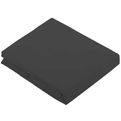 Drap Plat Uni en 100 % Coton (180x290 cm - Gris anthracite)