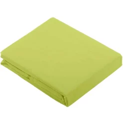 Drap Plat Uni en 100 % Coton (180x290 cm - Vert clair)