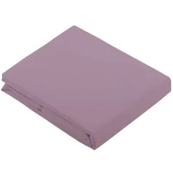 Drap Plat Uni en 100 % Coton (240x310 cm - Vieux rose)