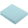 Drap Plat Uni en 100 % Coton (180x290 cm - Bleu ciel)