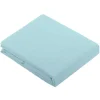 Drap Plat Uni en 100 % Coton (240x310 cm - Bleu ciel)