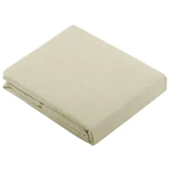 Drap Plat Uni en 100 % Coton (180x290 cm - Ecru)