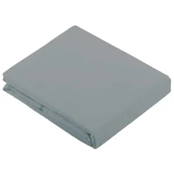 Drap Plat Uni en 100 % Coton (240x310 cm - Gris Galet)