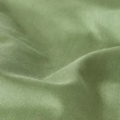 Drap plat uni en coton égyptien bio 400 fils vert mousse, 270x300 cm - HOMESCAPES