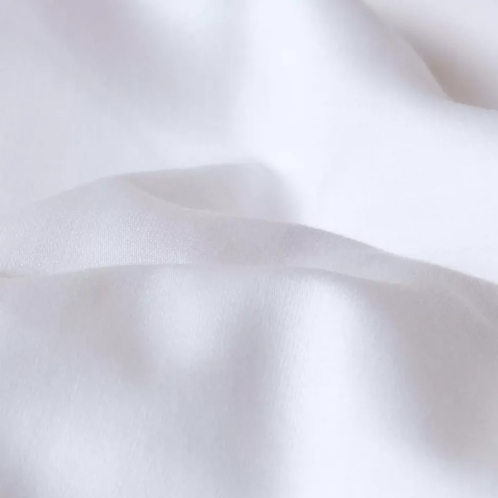 Drap plat uni en coton égyptien bio 400 fils blanc, 240x275 cm - HOMESCAPES