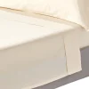 Drap plat uni en coton égyptien bio 400 fils ècru, 270x300 cm - HOMESCAPES