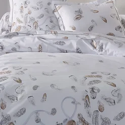 Drap plat 180x290 cm Percale pur coton PLUMES